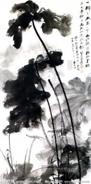 old eating soup Ölbilder verkaufen - Chang dai chien lotus 11 old China ink